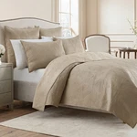 Wamsutta Bliss Twin Coverlet - Champagne Zigzag Textured Bedspread Luxu. Fixed Price $74.95.