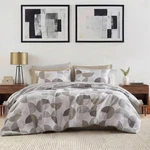 Three-tone King Size Comforter Set, 9-PIECE Ultra-soft Bedding Beige Grey. Fixed Price $149.99.