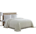 Beatrice Home Fashions Medallion Chenille Bedspread, Queen, Ivory. Fixed Price $112.99.