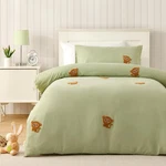 Jack & Ava Bongo The Monkey Embroidered Kids Quilt Cover Set (green) - Queen Bed. Fixed Price $106.29.