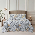 Embossed Bedspread Coverlet Soft Printed Quilt Set, Modern Grey Leaves Queen. Fixed Price $76.99.