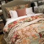 Pottery Barn Carolina Quilt Queen 2 Euro Shams Bird Floral Patchwork 3PC Rare. Fixed Price $289.00.