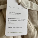 Pottery Barn European Flax Linen Cotton Channel Stitch Quilt Oatmeal King New. Fixed Price $199.00.