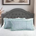 Ridhi Aquamarine Blue 100% Cotton Block Print Ruffle Bed Sham Cover 20'' 36. Fixed Price $64.63.