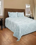 Rizzy Home Posh 2-PIECE Quilted Bed Set, Twin, Light Blue. Fixed Price $36.00.