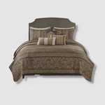 Madison Park Brown Bellagio 6-PC Decorative Quilted Coverlet Set:king. Fixed Price $86.66.