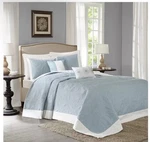 Ashbury Luxury Bedspread Set Oversized King Medallion Blue, 5-PIECE. Fixed Price $52.49.