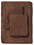 Sferra Harrison King Quilted Coverlet +2 Shams Chocolate Brown Cotton Sateen New. Fixed Price $474.90.