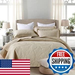Mixinni Khaki Tropical Palm Tree Queen Size Quilt Set Soft Cotton Bedspread. Fixed Price $132.40.