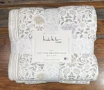 Nicole Miller Brown, Gray And White King Cotton Reversible Quilt Set. Fixed Price $149.97.