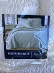 Martha Stewart Collection Lush Embroidered White Satin Bedspread Size Queen $220. Fixed Price $95.00.