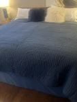 Pottery Barn Pick-stitch Handcrafted Cotton Linen Quilt King/c. Midnight Ob. Fixed Price $200.00.