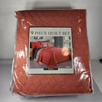 Avondale Manor Kimber 9-PIECE Quilt Comforter Set King Size Burnt Orange Color. Fixed Price $99.99.