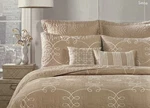 Nostalgia Home Sena Taupe With Cream Pipping King Quilt Set / Shams. Fixed Price $129.95.