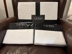 Ralph Lauren Kaia King Coverlet Set White Chevron Matelass With Shams 3 Piece. Fixed Price $159.95.