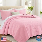 Lavsiry Pink Oversized Cal King Quilt Bedding Set W/ Pillow Shams Summer. Fixed Price $53.56.