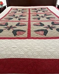 Vintage Martha Stewart For Macy Twin Quilt Red Beige Appliqu Tulips Cotton. Fixed Price $89.00.