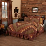 Heritage Farms King Quilt Country Cascading Blocks Patchwork Vhc. Fixed Price $179.95.