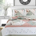 Laura Celadon Real Patchwork Reversible 100%COTTON Quilt Set Bedspread Coverlet. Fixed Price $69.99.