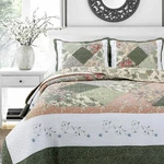 Laura Forest Real Patchwork Reversible 100%COTTON Quilt Set, Bedspread, Coverlet. Fixed Price $79.99.