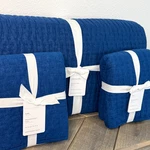 Pottery Barn Pick-stitch Handcrafted King Quilt + 2 Shams Capri Blue. Fixed Price $189.00.