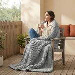 Chunky Knit Throw Blanket For Couch, Soft Chenille Handmade Crochet Rop.... Fixed Price $42.19.