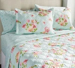 Home Reflections Floral Coverlet And Matching Sheet Set Soft Blue. Fixed Price $55.99.