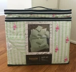 New Kensie Home Twin Striped Flamingo Green White Pink Quilt Sham 2 Pc Set. Fixed Price $49.99.