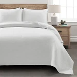 3PC Full/queen Pickstitch Quilt/coverlet White - Lush D Cor. Fixed Price $39.99.