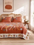 New Anthropologie Queen / King Reversible Boho Quilt Bedspread Bedding Sham Set. Fixed Price $207.00.