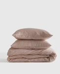 Nwt Quince European Linen Duvet Cover Set Twin Terracotta Stripe Msrp $164 W/pc. Fixed Price $109.99.