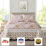 Travan 3-PIECE Set Quilted Bedspread Lightweight Coverlet Garden Style. Fixed Price $117.84.