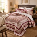 Bohemian Moroccan Rubies Paisley Cotton Bedspread Patchwork Quilt Set King. Fixed Price $149.31.
