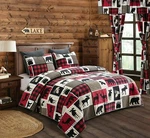 3 Pc Lodge Life King Quilt Set Black Bear Moose Cabin Red Buffalo Check. Fixed Price $64.50.