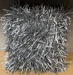 425 South Los Angeles Modern Silver Leather Shag Throw Pillow 18X18 Set Of. Fixed Price $60.00.