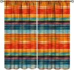 Zhirain Mexican Aztec Curtains Abstract Motif Blackout 63"L 27.5"W. Fixed Price $40.00.