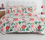 Spirit Linen Home Holiday Multi Floral 3 Pc Quilt Set, Full/queen, Nib. Fixed Price $15.80.