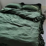 100% French Linen Duvet Cover,quilt Doona Set,deep Forest Green. Fixed Price $144.26.