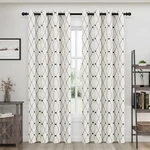 Joywell Cream Linen Textured Curtains 84 Inches Long For Living Room Embroide.... Fixed Price $48.95.