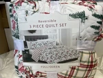 Brooklyn Loom Holiday Full/queen Toile 3-PC. Reversible Quilt Set New. Fixed Price $55.00.