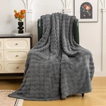 Yusoki Faux Fur Blanket With 3D Bubbles THROW(50" X60"), Grey. Fixed Price $39.28.