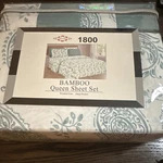 Infinite Home Bamboo 1800 Queen Sheet Set White Blue Deep Pocket Wrinkle Free. Fixed Price $34.99.