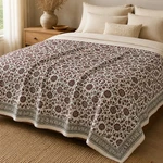 Elegant Kantha Quilt Indian Cotton Throw Boho Bedspread Queen Size Bedcover. Fixed Price $103.84.
