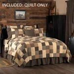Country Block Patchwork King Quilt Hand-stitched Cream Tan Black Kettle Grove. Fixed Price $269.95.