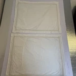 Frette Italian 100% Cotton Pillow Shams Set Of Embroidery 28X 20" Cream Gold. Fixed Price $59.00.