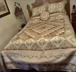 Vintage!jc Penny Home Collection Quilted Queen Bedspread Set Incl: Curtains&val. Fixed Price $75.00.