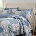 Laura Ashley Blue Paisley /floral Patchwork Cotton 2PC Twin Quilt Set. Fixed Price $55.99.