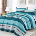 Dobuyly Teal Quilt Set, Boho Bedspread Size, Striped Queen,. Fixed Price $41.54.