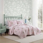 Laura Ashley Veronicas Bouquet Cotton Pink & White 2 Piece Quilt Set. Fixed Price $99.99.