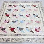 Handmade Colorful Birds Cotton Fabric Queen Size Patchwork Quilt Top/topper. Fixed Price $39.99.